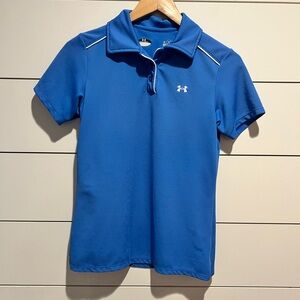 Under Armour Women’s Golf Athletic Polo in blue with white details